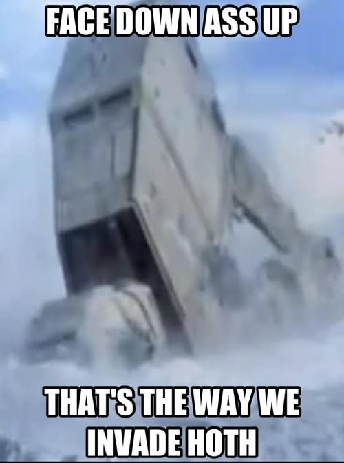 Face Down Ass Up That's The Way We Invade Hoth Funny Star War Meme Image