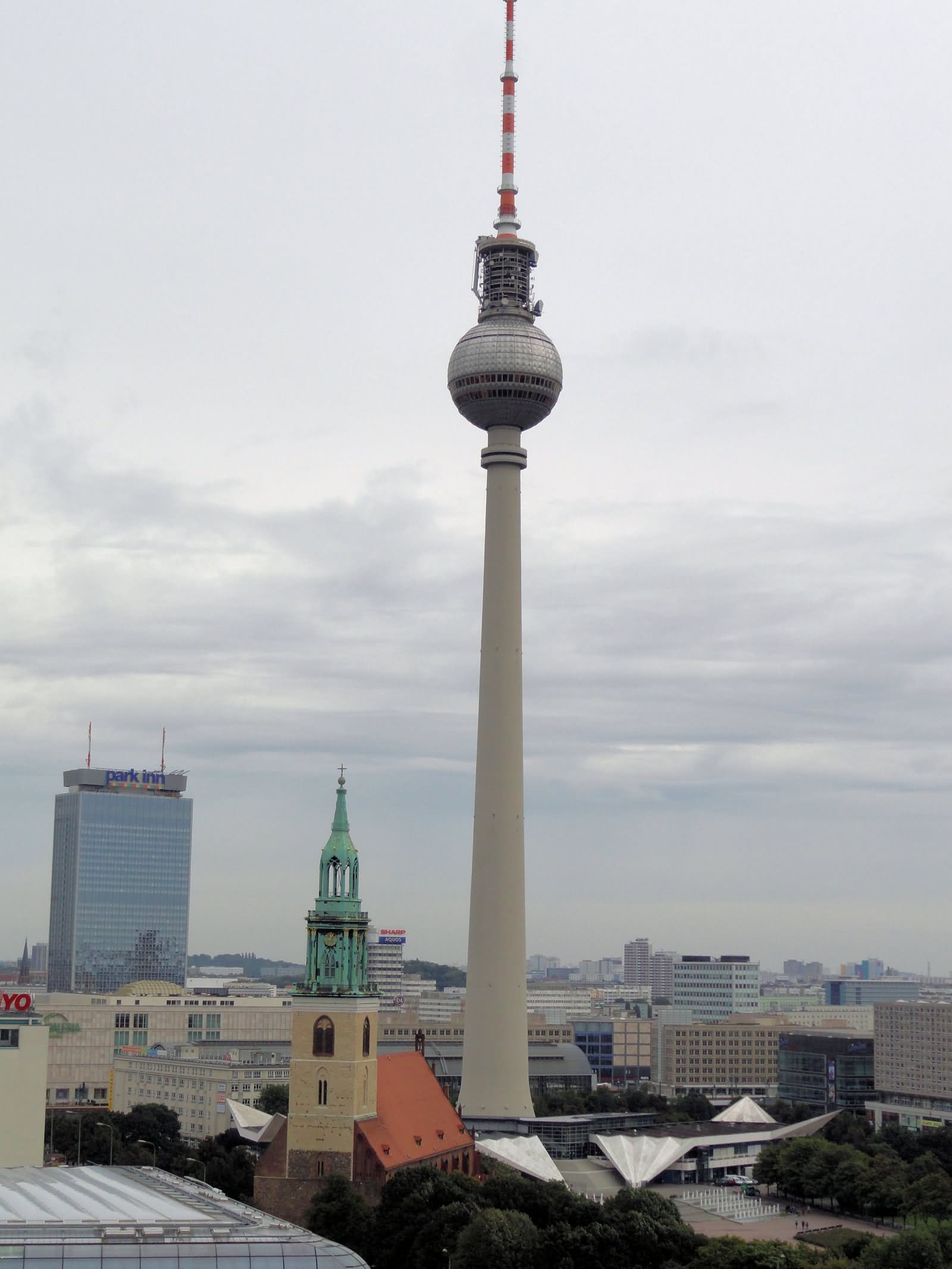 Fernsehturm Berlin Tower With Black Clouds Picture