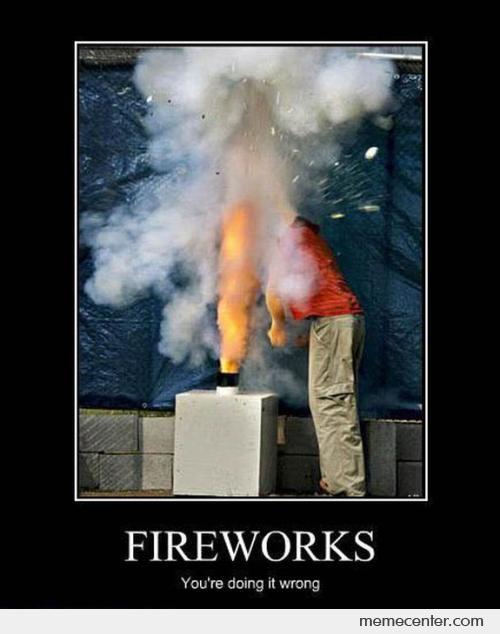 Fireworks Fail Funny Meme Poster Image