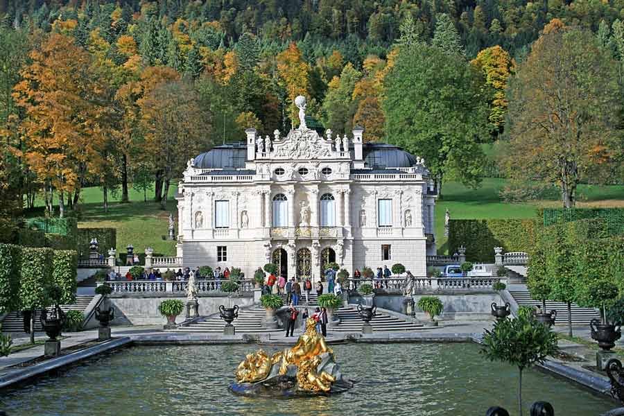 Front View Of Linderhof Palace In Germany