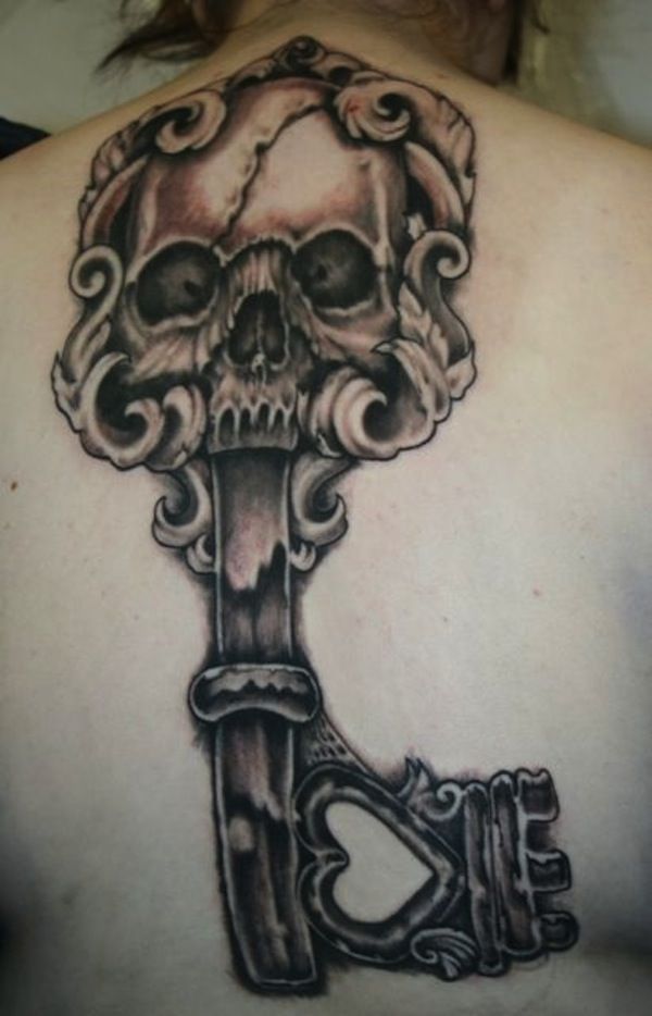 Full Back Skeleton Key Tattoo