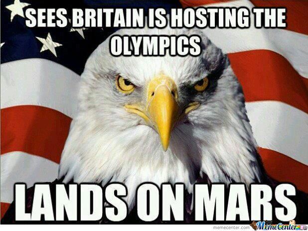 Funny American Meme Sees Britain Is Hosting The Olympics Lands On Mars Image