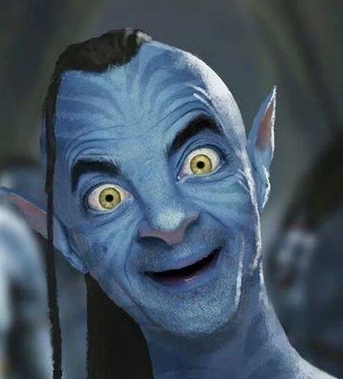 Funny Avatar Mr Bean Smiling Photoshop Image