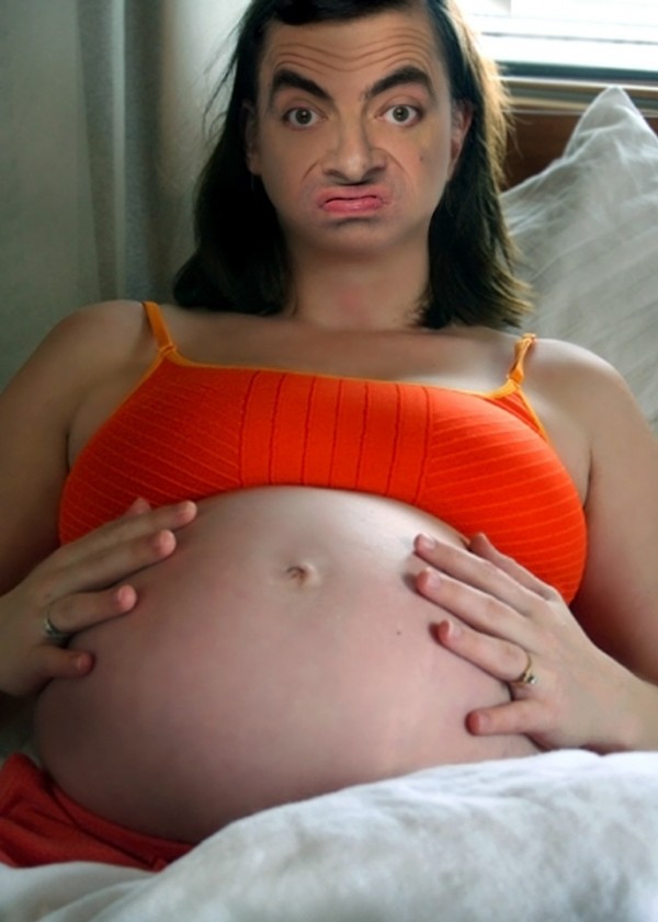 Funny Mr Bean As Pregnant Lady Picture For Whatsapp
