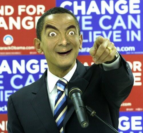 Funny Mr Bean Barack Obama Face Swap Picture