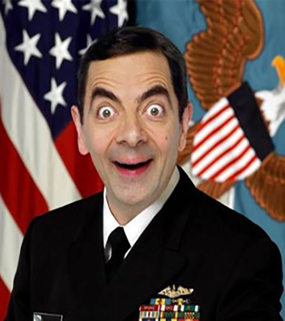 Funny Mr Bean Looks As American Colonel Picture