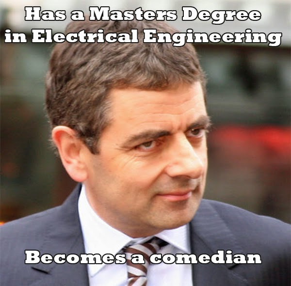 Funny Mr Bean Meme Has A Master Degree In Electrical Engineering Becomes A Comedian Picture