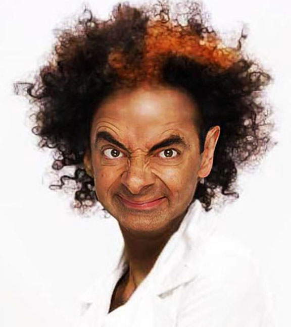 Funny Mr Bean With Curly Hair Picture