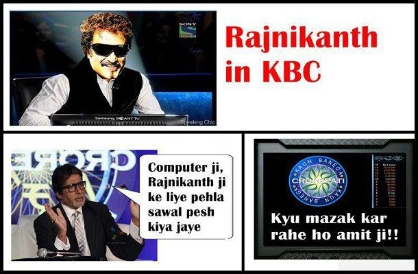 Funny Rajinikanth Meme Rajinikanth In Kbc Picture For Facebook