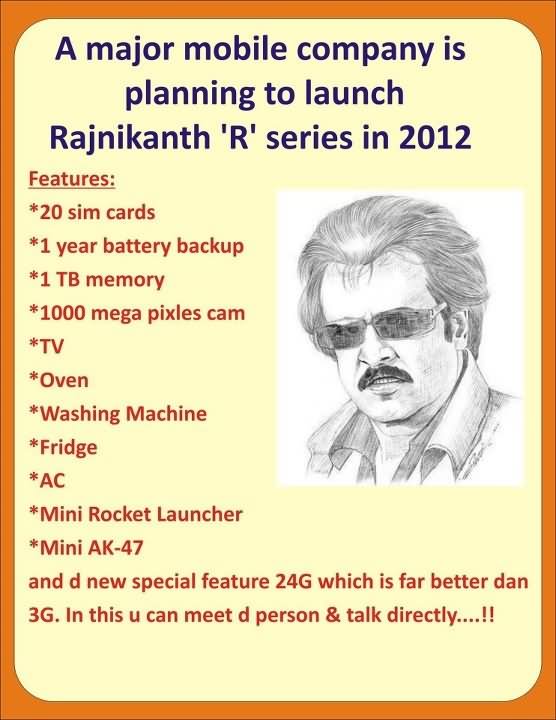 Funny Rajinikanth 'R' Series Mobile Picture