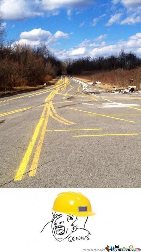 Funny Road Lines Fail Photo
