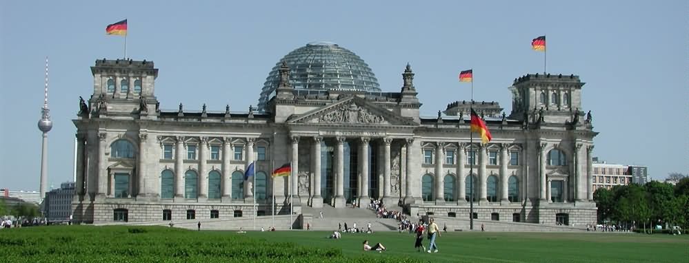 German Unity Flags On The Reichstag Building