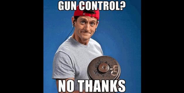 Gun Control No Thanks Funny Weightlifting Meme Image