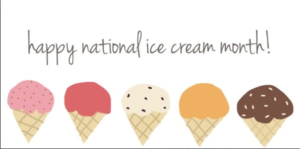 Happy National Ice Cream Month Facebook Cover Picture