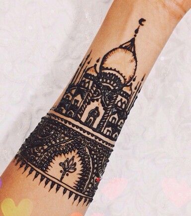 Henna Taj Mahal Tattoo On Forearm
