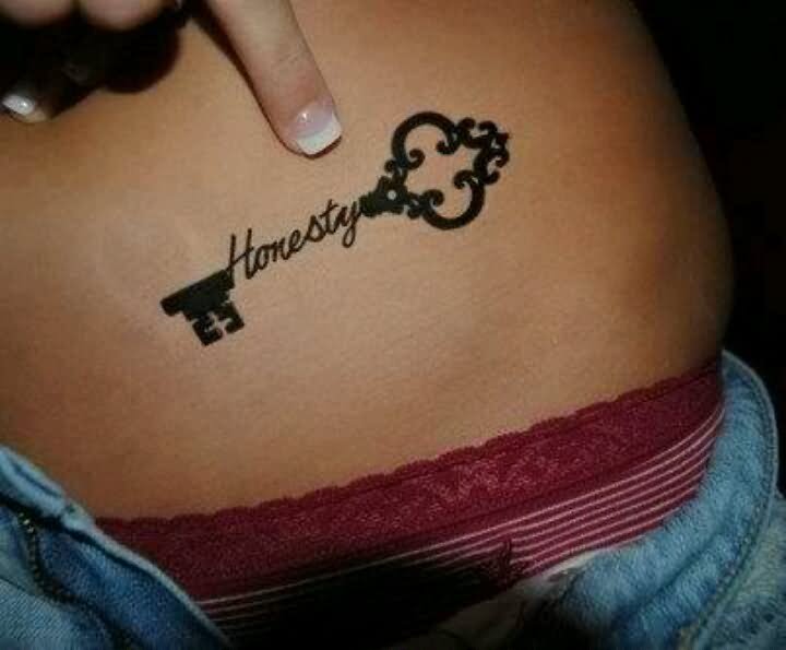 Homestay Key Tattoo On Girl Left Hip