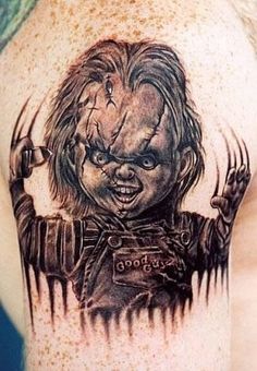 Horror Chucky Tattoo Design For Shoulder