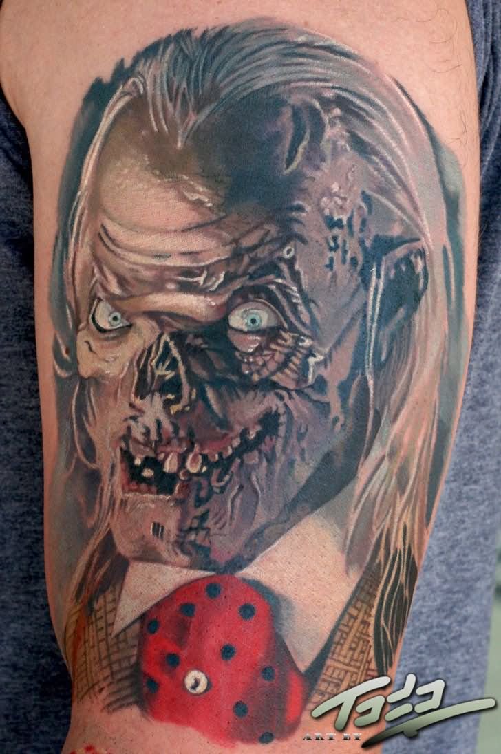 Horror Crypt Keeper Tattoo On Left Half Sleeve By Todo Brennan