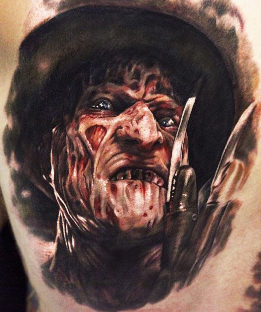Horror Freddy Krueger Tattoo Design