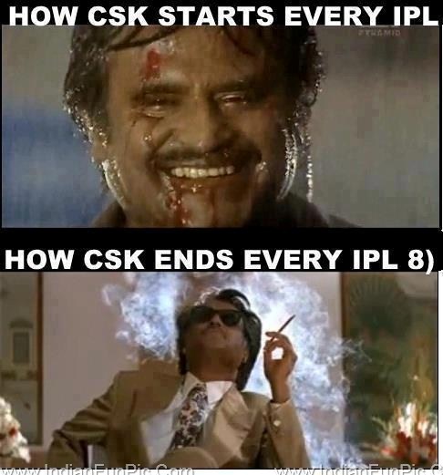 How Csk Starts Every Ipl How Csk Ends Every Ipl 8 Funny Rajinikanth Image