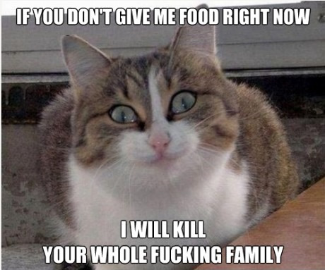 If You Don't Give Me Food Right Now I Will Kill Your Whole Fucking Family Funny Family Meme Image