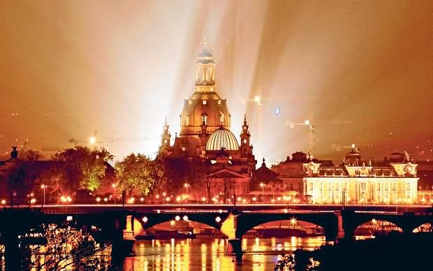 Incredible Night Picture Of The Frauenkirche Dresden In Germany
