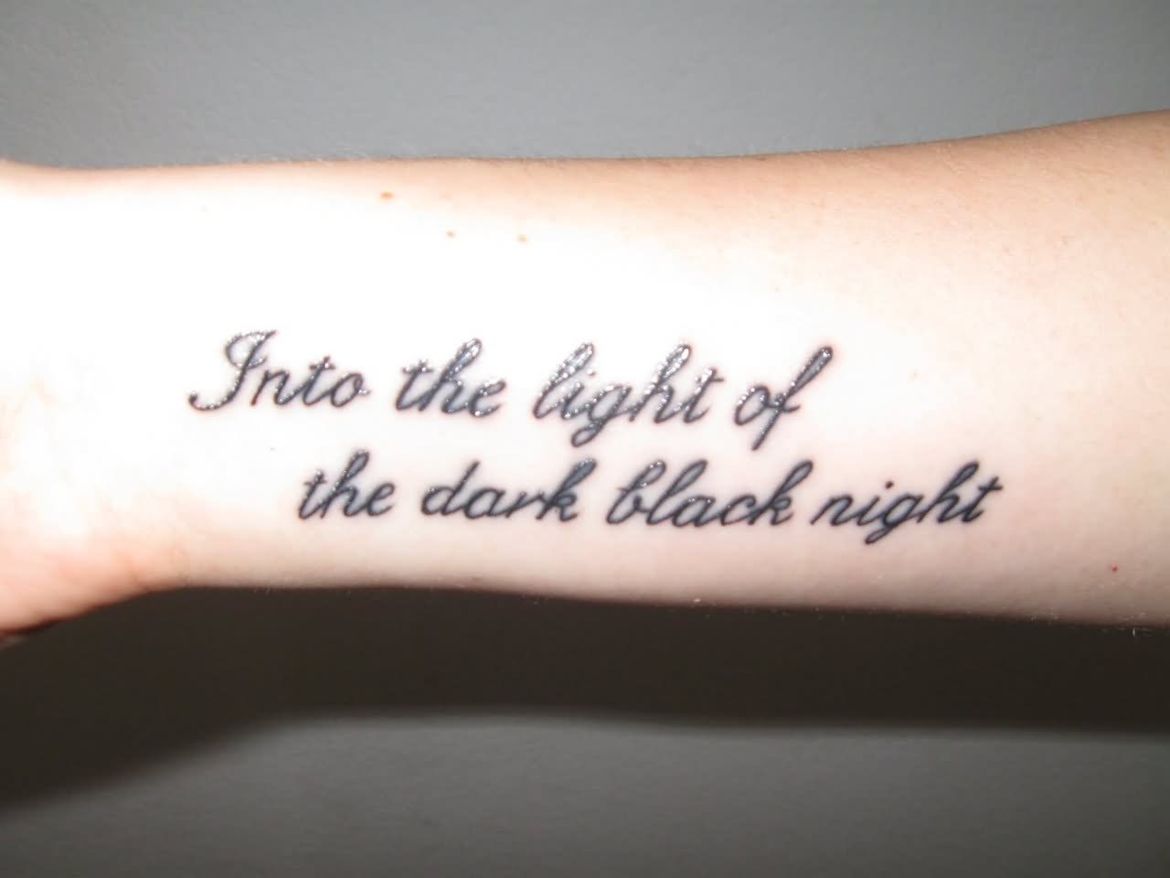 Into The Light Of The Dark Black Night Beatles Lyrics Tattoo Design For Forearm