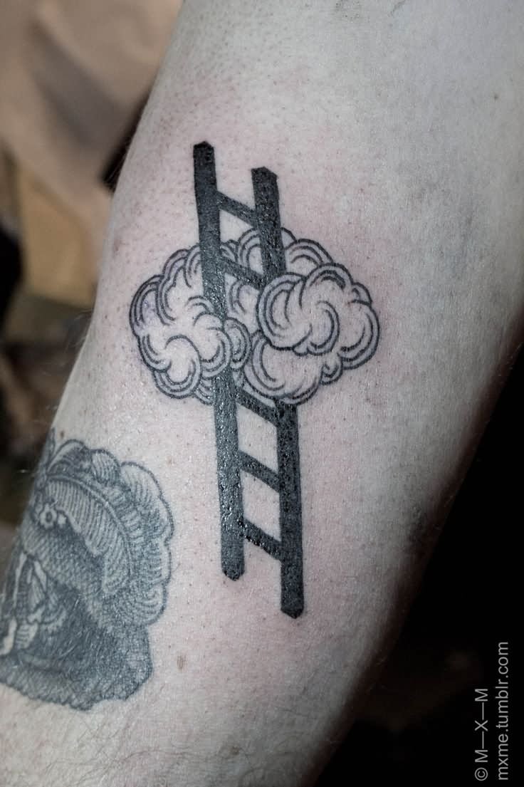 Ladder With Clouds Tattoo Design For Sleeve