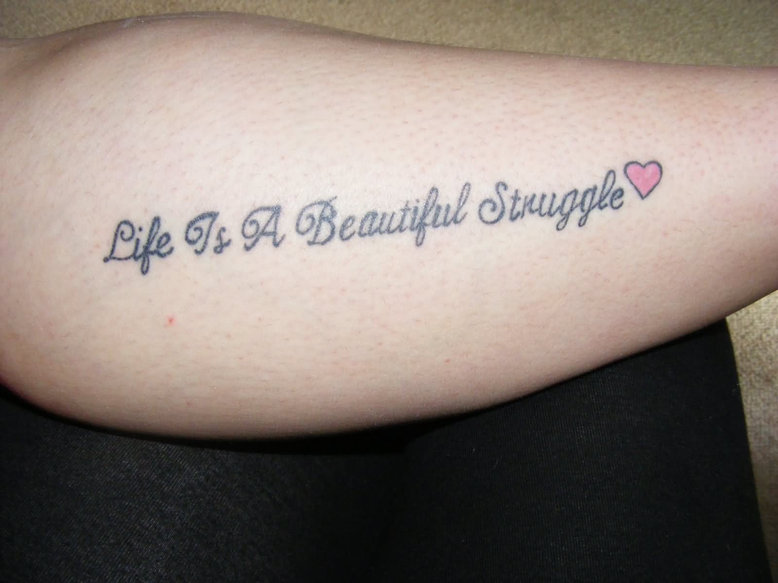 Life Is A Beautiful Struggle Beatles Lyrics Tattoo Design For Arm