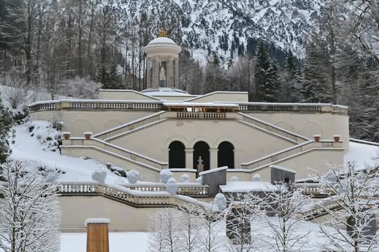 Linderhof Palace With Snow During Winter Season