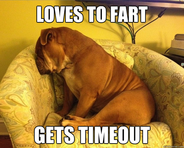 Loves To Fart Gets Timeout Funny Fart Meme Image