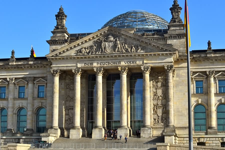 Main Entrance Of The Reichstag In Berlin, German