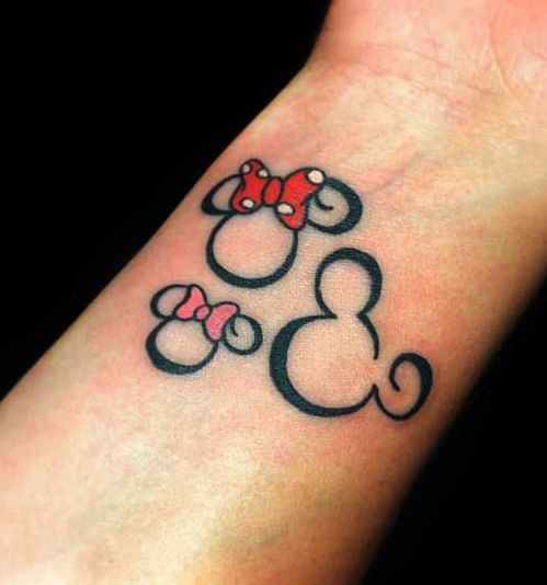 Mickey Mouse Family Tattoo On Left Wrist
