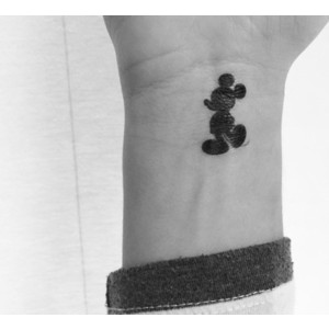 Mickey Mouse Silhouette Tattoo On Wrist