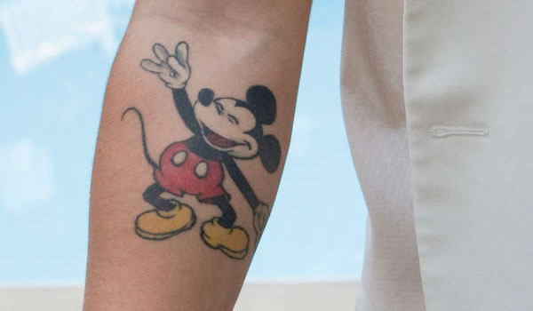 Mickey Mouse Tattoo On Right Arm