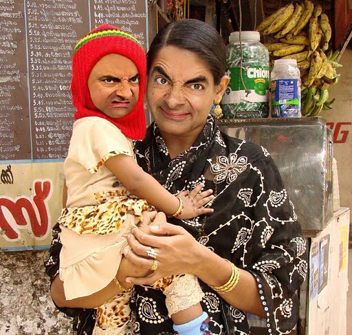 Mother And Baby Mr Bean Funny Photoshop Picture