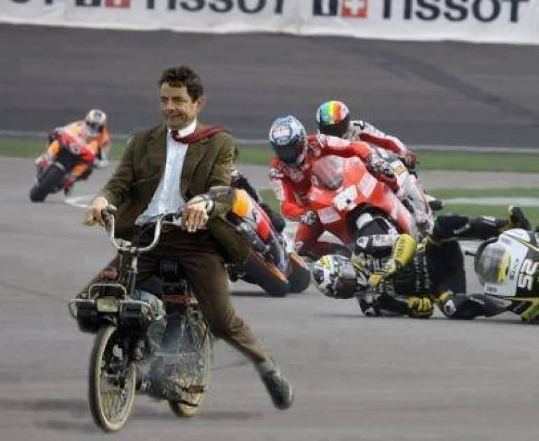 Mr Bean In Bike Race Funny Picture