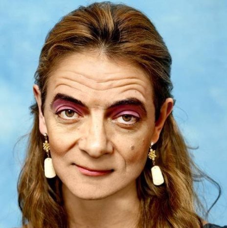 Mr Bean With Woman Face Funny Photoshop Picture