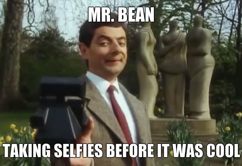 Mr. Bean Taking Selfies Before It Was Cool Funny Mr Bean Meme Image