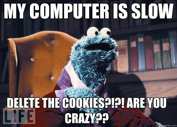 My Computer Is Slow Delete The Cookies Are You Crazy Funny Computer Meme Picture