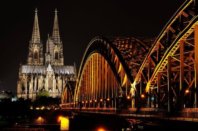 Night View Of The Cologne Cathedral