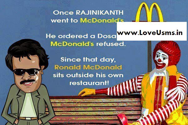 Once Rajinikanth Went To McDonald's He Ordered A Dosa McDonald's Refused Funny Picture