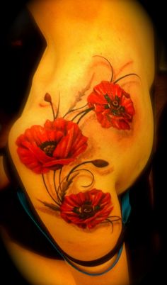 Opium Poppy Tattoo On Left Shoulder