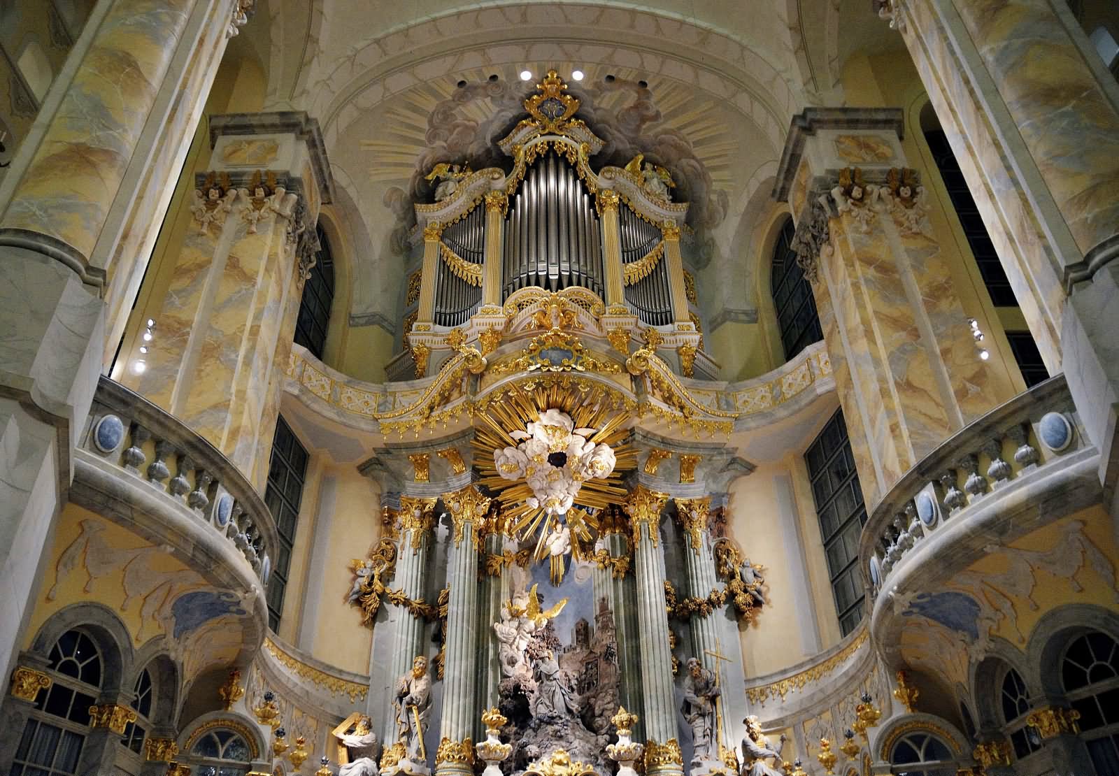Organ And Altar Of The Frauenkirche Dresden Inside Picture