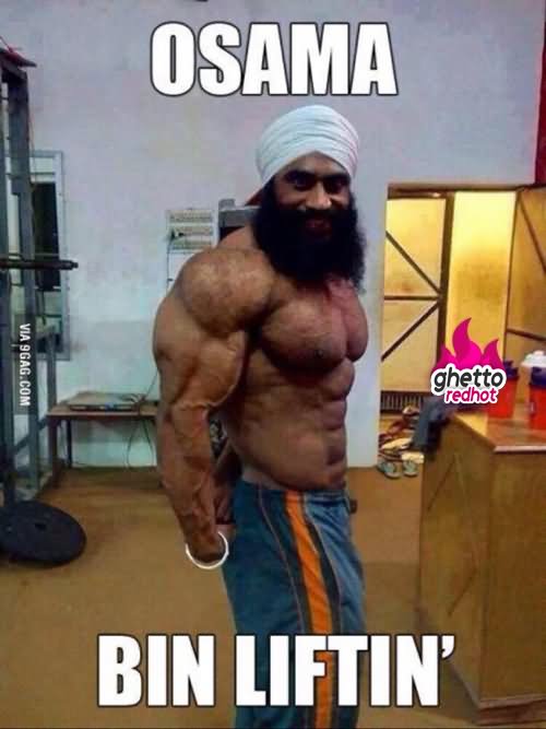 Osama Bin Liftin Funny Weightlifting Meme Image