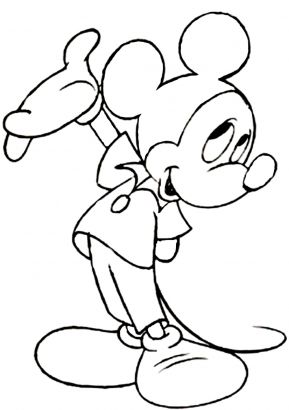 Outline Mickey Mouse Tattoo Design Sample