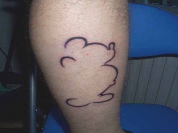 Outline Mickey Mouse Tattoo