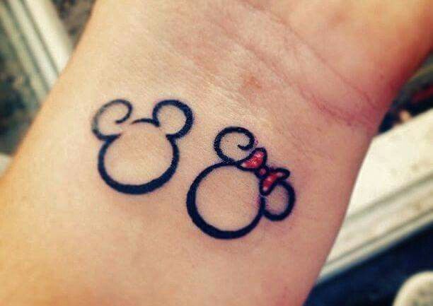 Outline Mickey Mouse Tattoos On Wrist