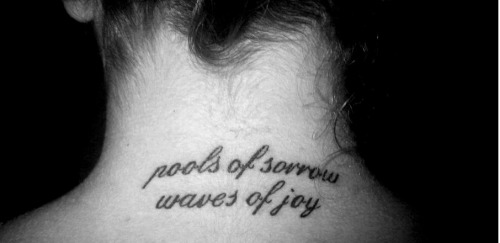Pools Of Sorrow Waves Of Joy Beatles Lyrics Tattoo On Back Neck