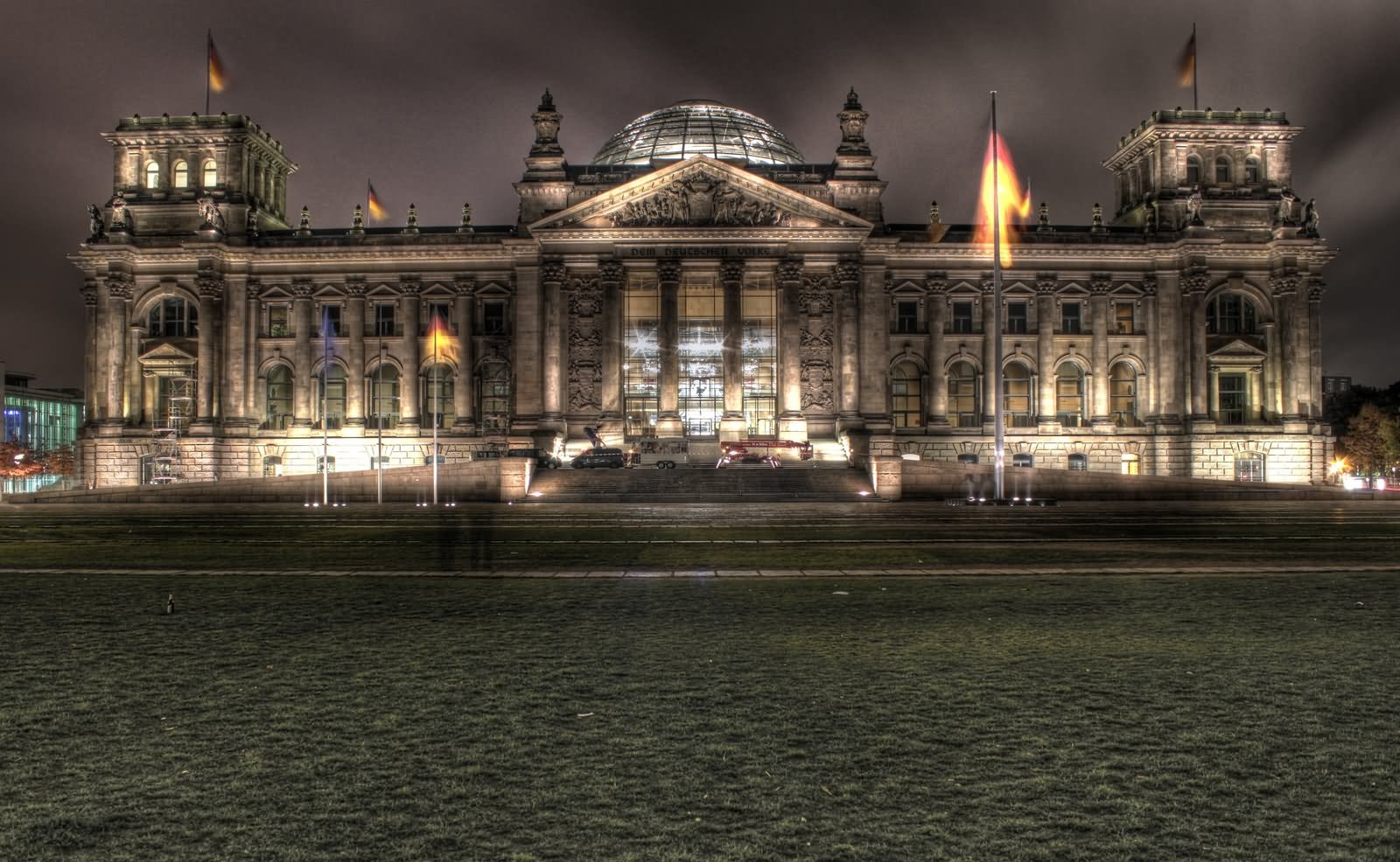 Reichstag Building In Berlin At Night